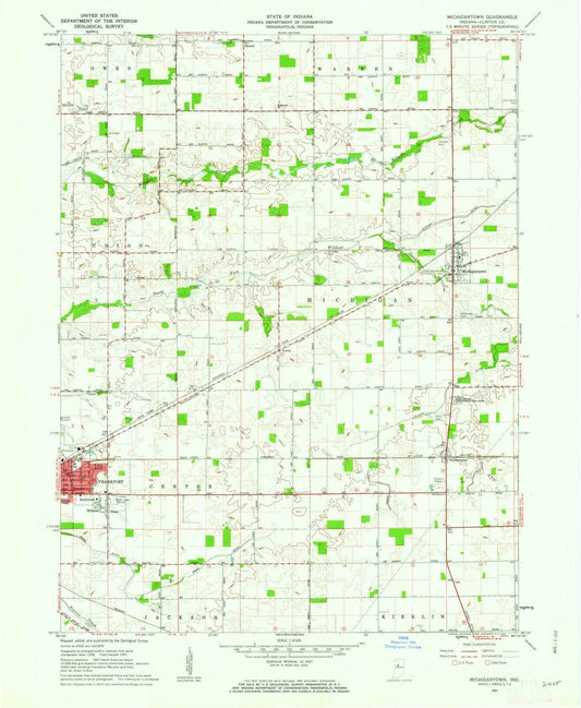 1961 Michigantown, in - Indiana - USGS Topographic Map