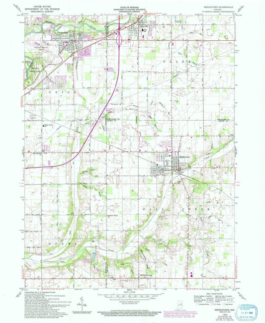 1960 Middletown, in - Indiana - USGS Topographic Map
