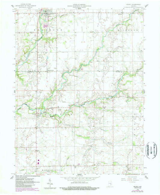 1959 Milroy, in - Indiana - USGS Topographic Map