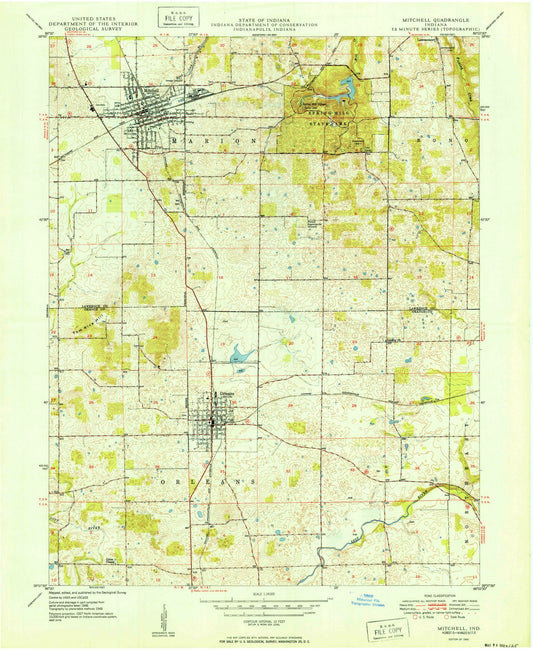 1950 Mitchell, in - Indiana - USGS Topographic Map