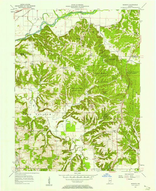 1957 Modesto, in - Indiana - USGS Topographic Map