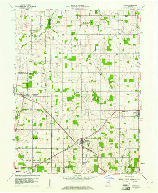 1960 Modoc, in - Indiana - USGS Topographic Map