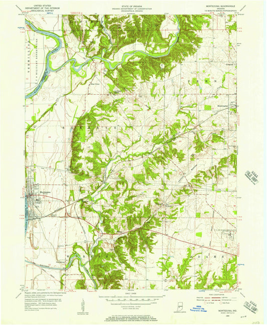 1955 Montezuma, in - Indiana - USGS Topographic Map