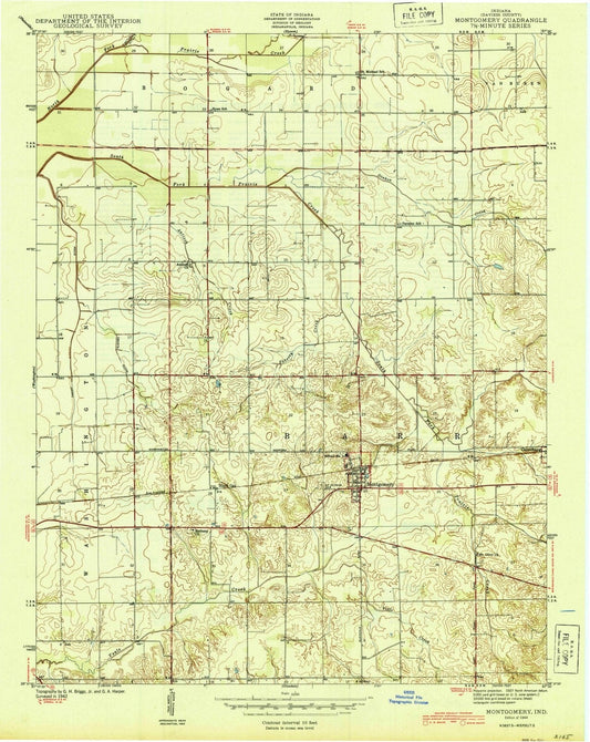 1944 Montgomery, in - Indiana - USGS Topographic Map