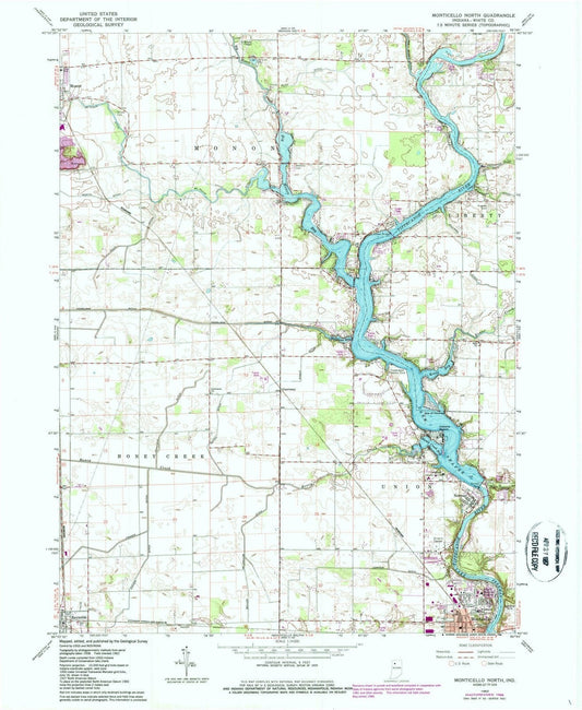 1962 Monticello North, in - Indiana - USGS Topographic Map