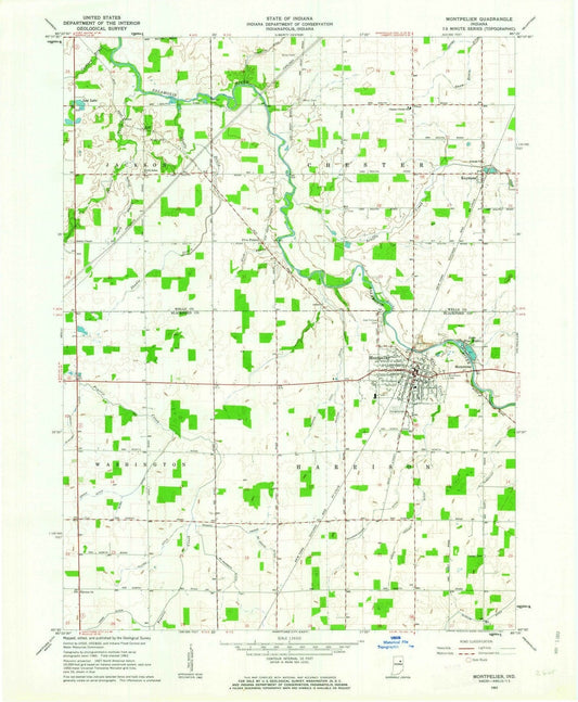 1962 Montpelier, in - Indiana - USGS Topographic Map