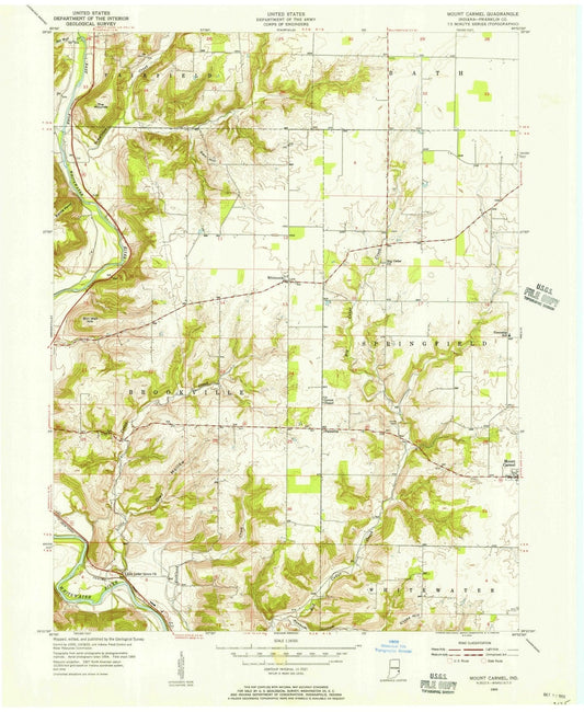 1955 Mount Carmel, in - Indiana - USGS Topographic Map