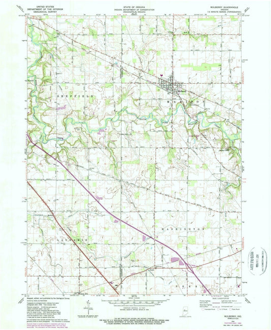 1961 Mulberry, in - Indiana - USGS Topographic Map