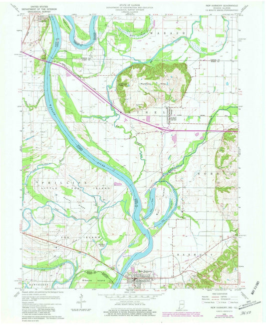 1959 New Harmony, in - Indiana - USGS Topographic Map