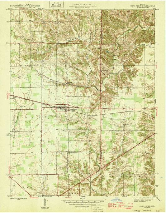 1946 New Point, in - Indiana - USGS Topographic Map