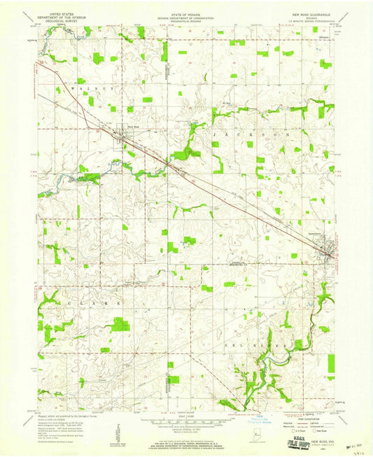 1957 New Ross, in - Indiana - USGS Topographic Map