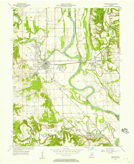 1955 Newport, in - Indiana - USGS Topographic Map
