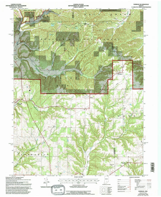 1958 Norman, in - Indiana - USGS Topographic Map