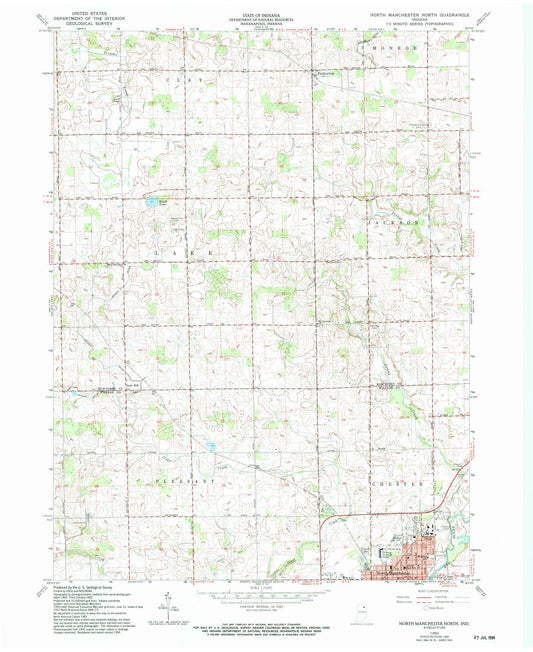 1962 North Manchester North, in - Indiana - USGS Topographic Map