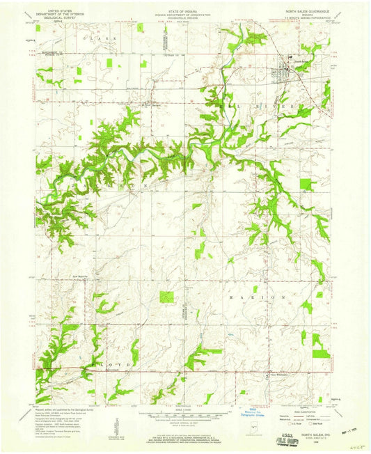 1958 North Salem, in - Indiana - USGS Topographic Map