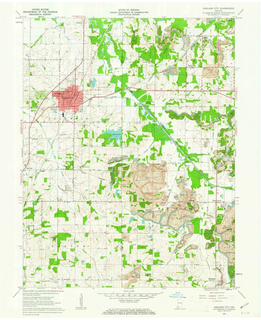 1961 Oakland City, in - Indiana - USGS Topographic Map