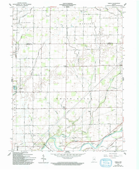 1961 Omega, in - Indiana - USGS Topographic Map