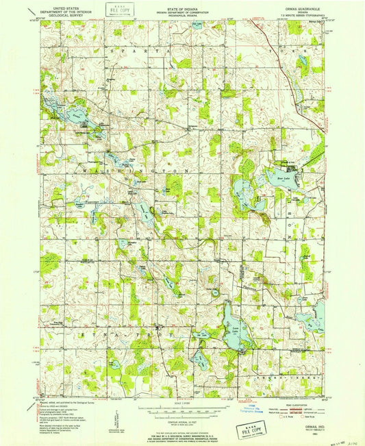 1951 Ormas, in - Indiana - USGS Topographic Map