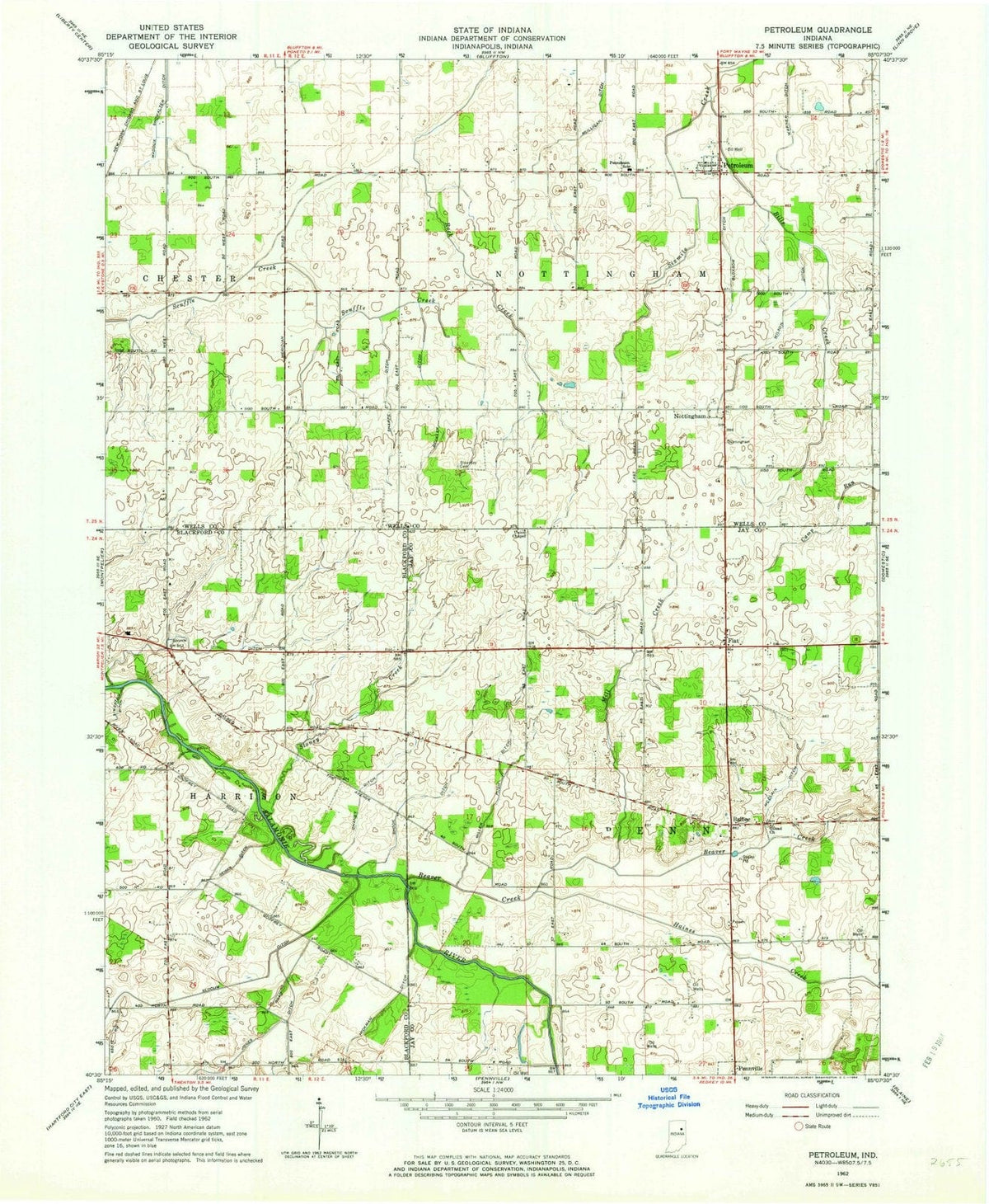 1962 Petroleum, in - Indiana - USGS Topographic Map