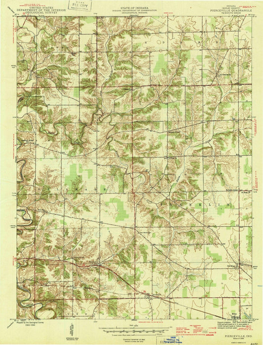 1946 Pierceville, in - Indiana - USGS Topographic Map