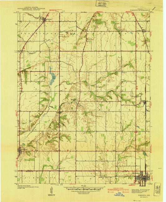 1940 Pimento, in - Indiana - USGS Topographic Map