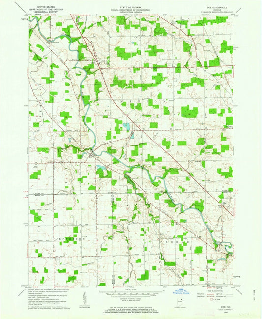 1962 Poe, in - Indiana - USGS Topographic Map