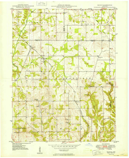 1949 Quincy, in - Indiana - USGS Topographic Map
