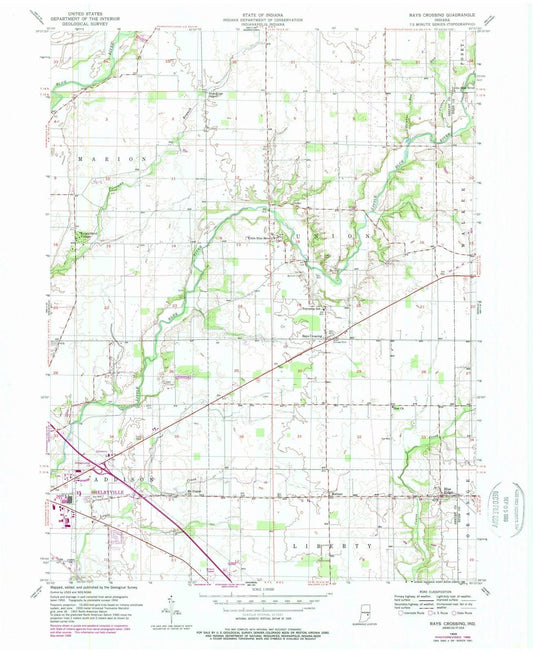 1956 Rays Crossing, in - Indiana - USGS Topographic Map
