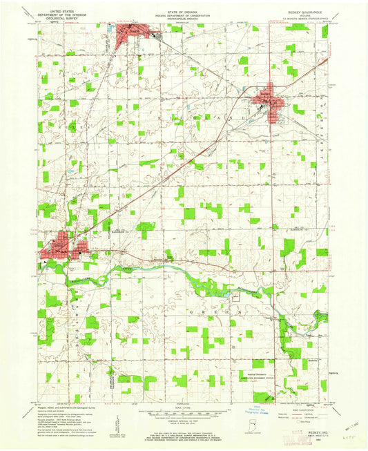 1960 Redkey, in - Indiana - USGS Topographic Map