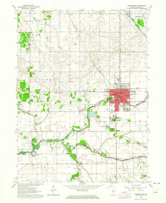 1962 Rensselaer, in - Indiana - USGS Topographic Map