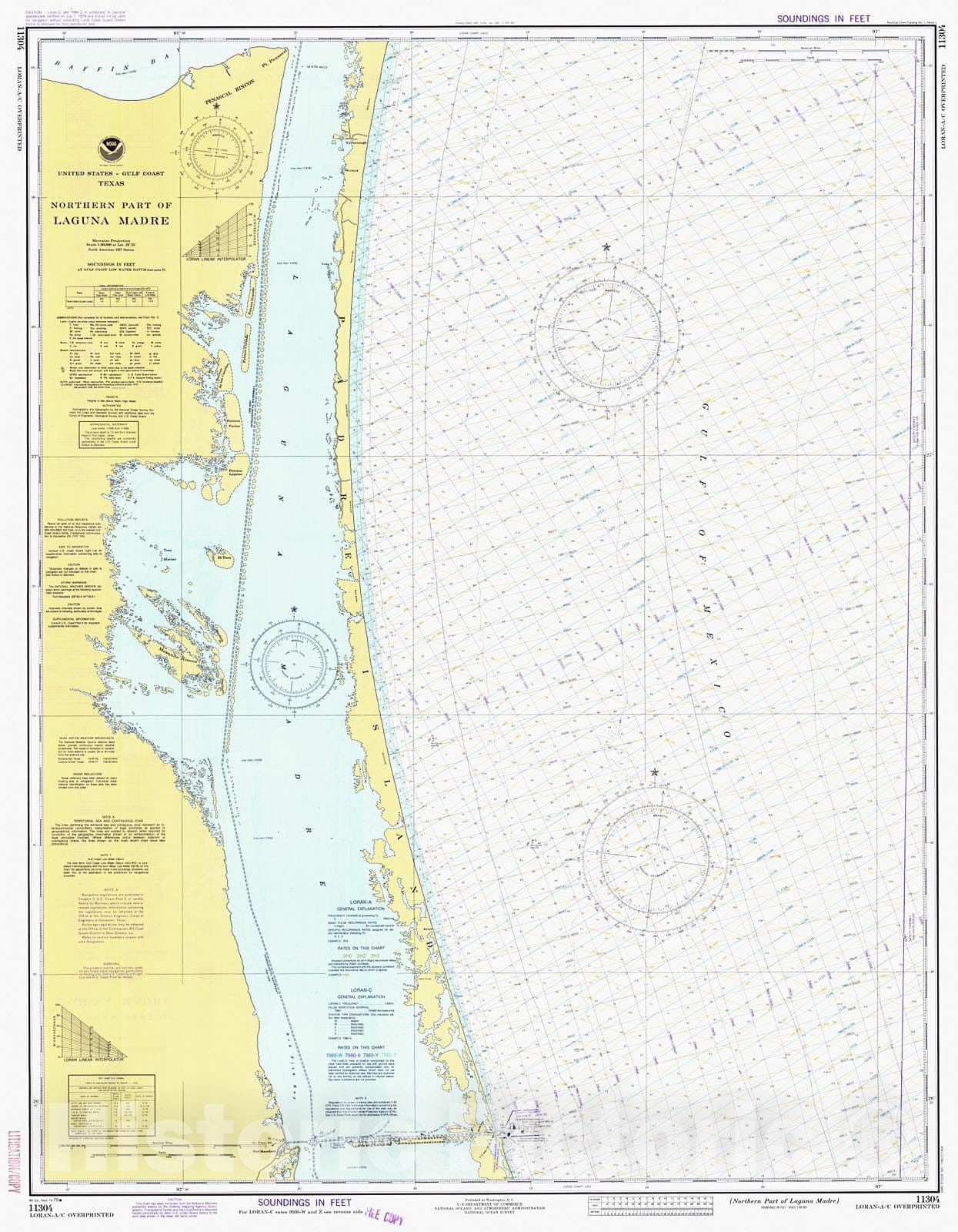 Historic Nautical Map - Northern Part Of Laguna Madre, 1979 NOAA Chart - Texas (TX) - Vintage Wall Art