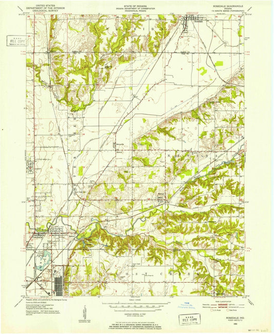 1950 Rosedale, in - Indiana - USGS Topographic Map