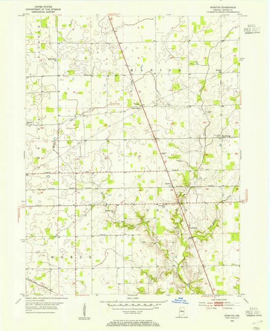 1953 Rosston, in - Indiana - USGS Topographic Map