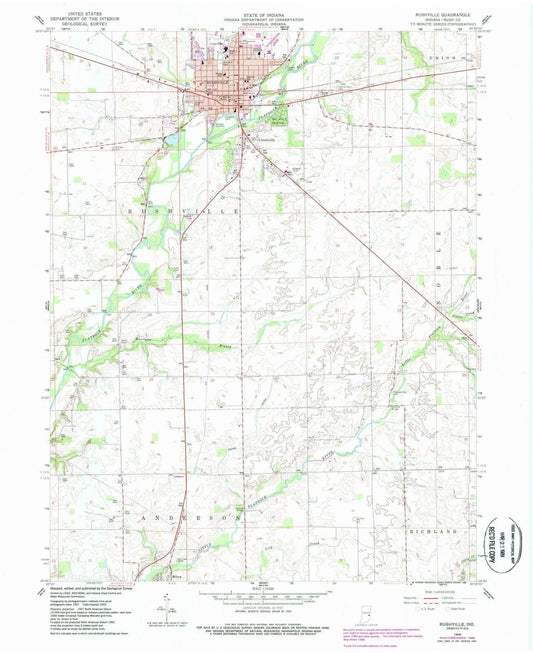 1959 Rushville, in - Indiana - USGS Topographic Map