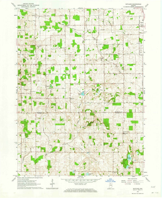 1962 Rutland, in - Indiana - USGS Topographic Map