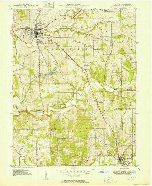 1950 Salem, in - Indiana - USGS Topographic Map