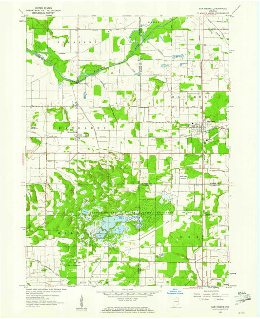 1959 San Pierre, in - Indiana - USGS Topographic Map