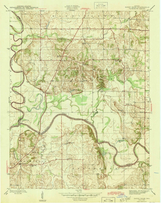 1945 Sandy Hook, in - Indiana - USGS Topographic Map