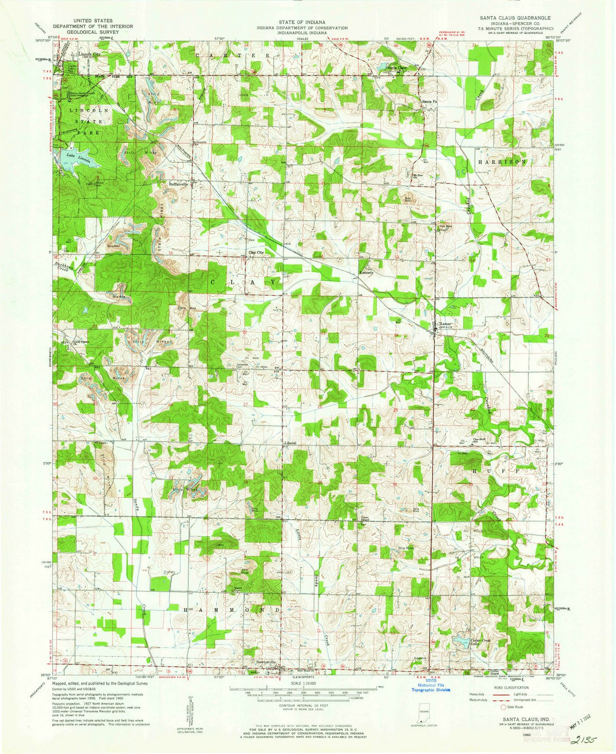 1960 Santa Claus, in - Indiana - USGS Topographic Map