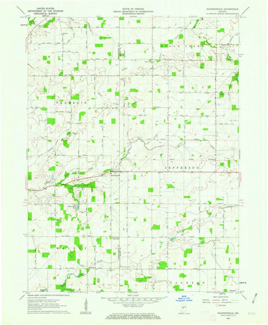 1961 Shannondale, in - Indiana - USGS Topographic Map
