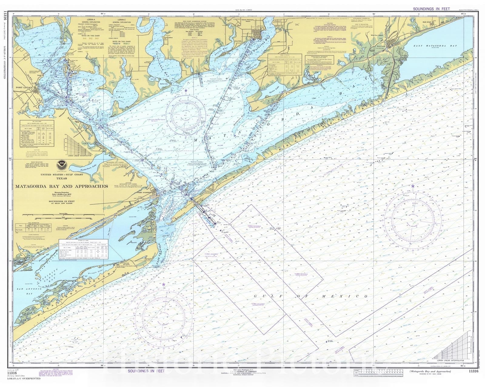 Historic Nautical Map - Matagorda Bay And Approaches, 1977 NOAA Chart - Texas (TX) - Vintage Wall Art