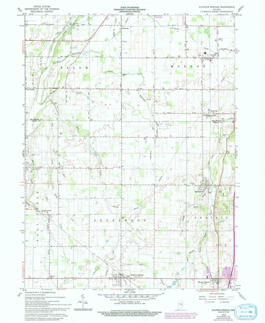1960 Sulpher Springs, in - Indiana - USGS Topographic Map