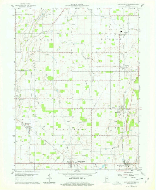 1960 Sulphur Springs, in - Indiana - USGS Topographic Map