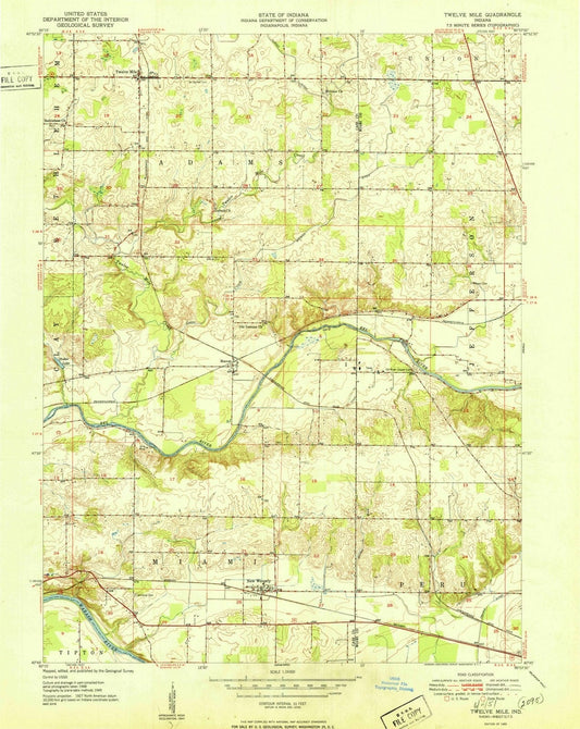 1951 Twelve Mile, in - Indiana - USGS Topographic Map