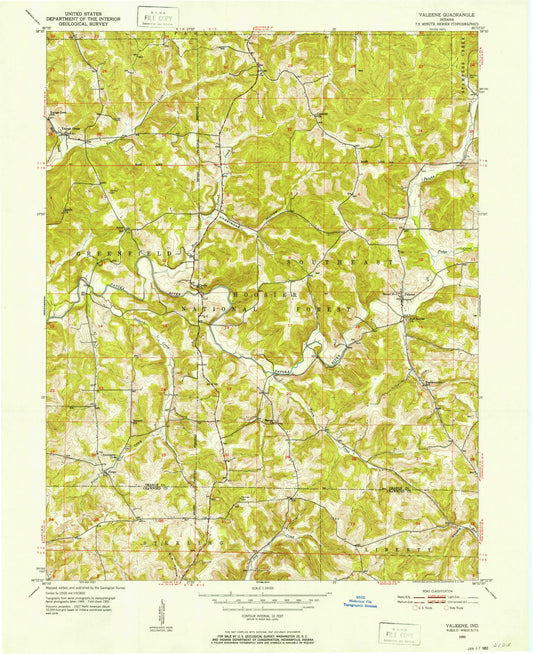 1950 Valeene, in - Indiana - USGS Topographic Map