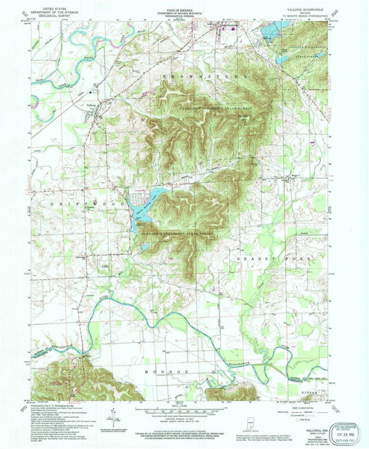1959 Vallonia, in - Indiana - USGS Topographic Map