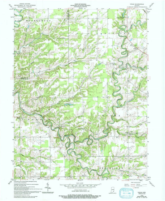 1956 Volga, in - Indiana - USGS Topographic Map