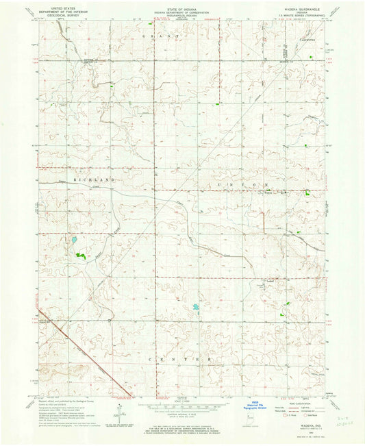 1962 Wadena, in - Indiana - USGS Topographic Map