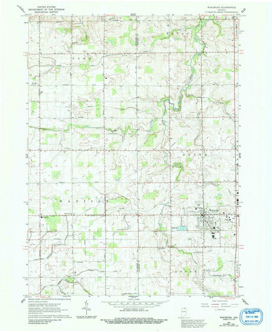 1961 Wakarusa, in - Indiana - USGS Topographic Map