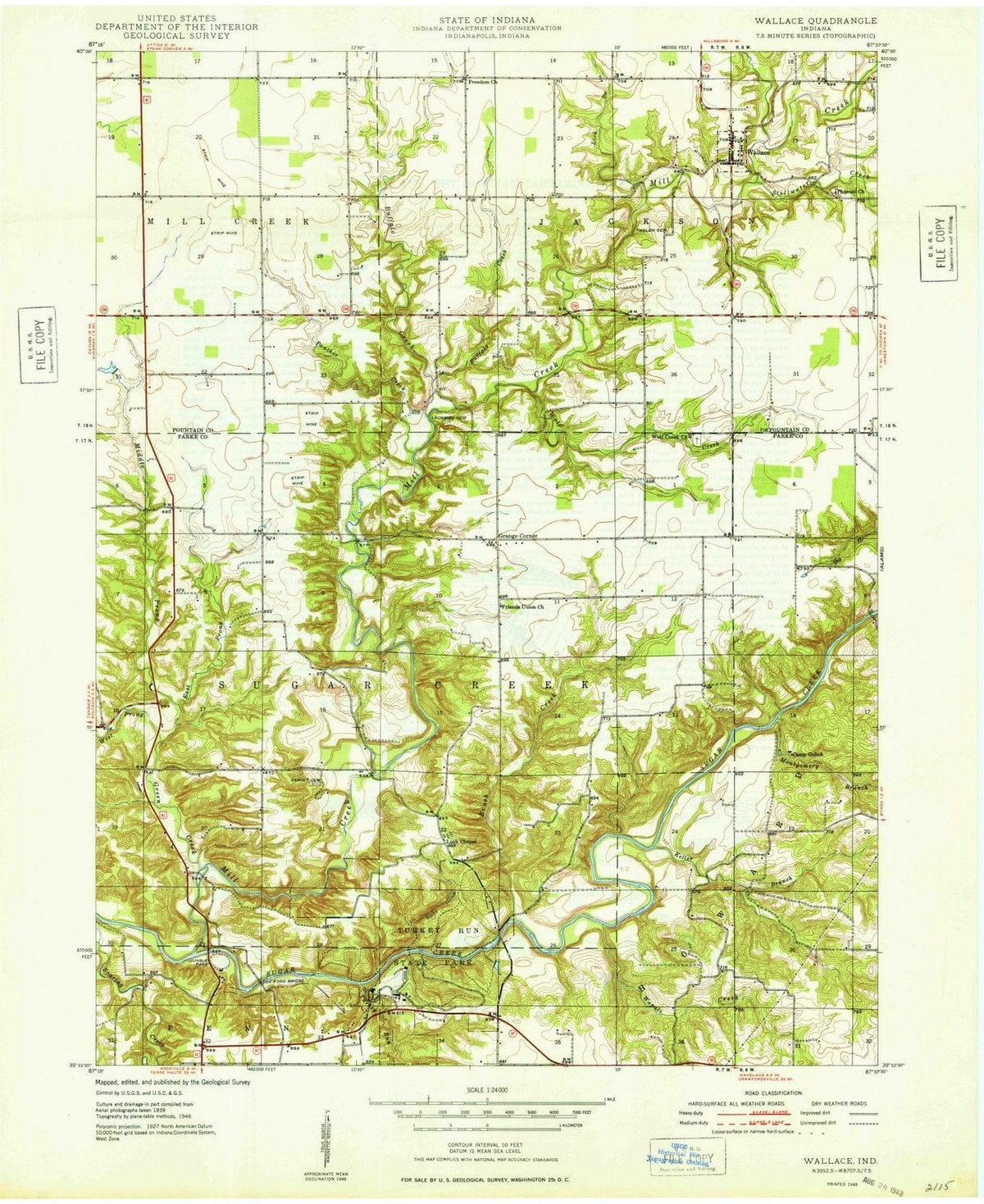 1948 Wallace, in - Indiana - USGS Topographic Map